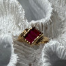 14K Yellow Gold Ring Ruby Size 2.5