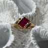 14K Yellow Gold Ring Ruby Size 2.5