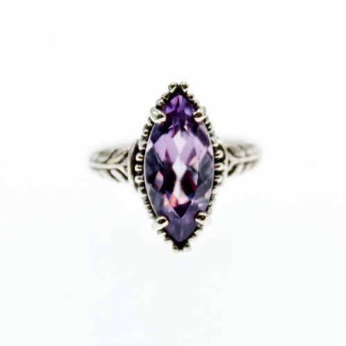 Vintage 925 Sterling Silver Amethyst Ring Size 6