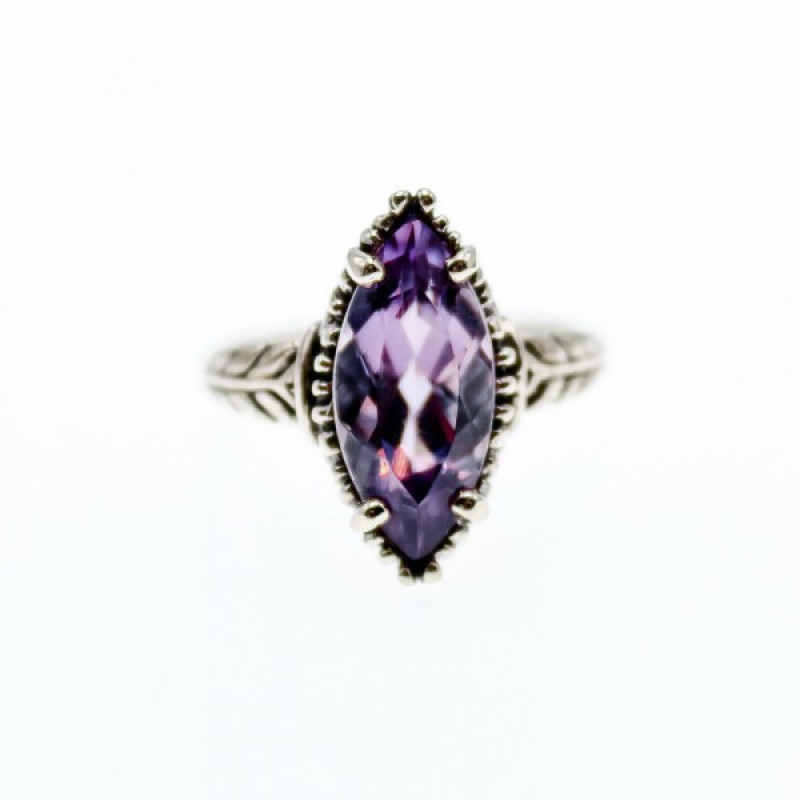 Vintage 925 Sterling Silver Amethyst Ring Size 6