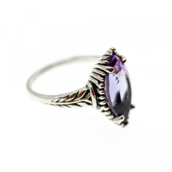 Vintage 925 Sterling Silver Amethyst Ring Size 6