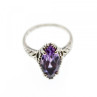 Vintage 925 Sterling Silver Amethyst Ring Size 6