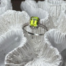 10K White Gold Ring Peridot & Diamonds Size 6.5