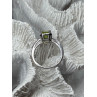 10K WHITE GOLD RING PERIDOT & DIAMONDS SIZE 6.5