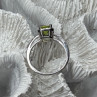 10K White Gold Ring Peridot & Diamonds Size 6.5