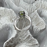 10K White Gold Ring Peridot & Diamonds Size 6.5