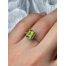 10K WHITE GOLD RING PERIDOT & DIAMONDS SIZE 6.5