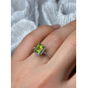 10K WHITE GOLD RING PERIDOT & DIAMONDS SIZE 6.5