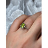 10K WHITE GOLD RING PERIDOT & DIAMONDS SIZE 6.5
