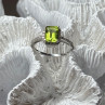 10K White Gold Ring Peridot & Diamonds Size 6.5