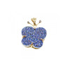 10K YELLOW GOLD DRUZY QUARTZ & DIAMONDS BUTTERFLY PENDANT