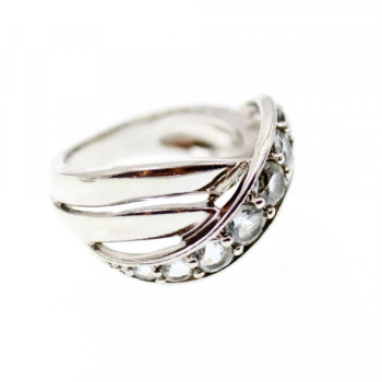 925 Sterling Silver Aquamarine Ring Size 6.5