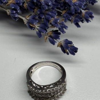 925 Sterling Silver Sapphire Ring Size 6