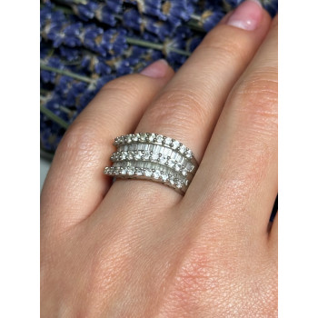 925 Sterling Silver Sapphire Ring Size 6