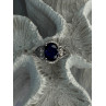 925 Sterling Silver Sapphire & Diamonds Ring Size 9