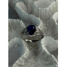 925 Sterling Silver Sapphire & Diamonds Ring Size 9