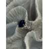 925 Sterling Silver Sapphire & Diamonds Ring Size 9