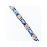 925 STERLING SILVER BLUE & WHITE CZ BRACELET SIZE 7 IN