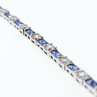 925 Sterling Silver Blue & White CZ Bracelet Size 7 IN