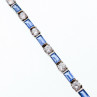 925 Sterling Silver Blue & White CZ Bracelet Size 7 IN