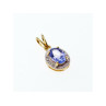 10K YELLOW GOLD TANZANITE & DIAMONDS PENDANT