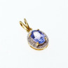 10K Yellow Gold Tanzanite & Diamonds Pendant