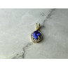 10K YELLOW GOLD TANZANITE & DIAMONDS PENDANT
