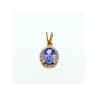 10K YELLOW GOLD TANZANITE & DIAMONDS PENDANT