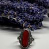 925 Sterling Silver Amber Ring Size 8