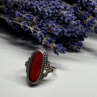 925 Sterling Silver Amber Ring Size 8