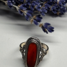 925 Sterling Silver Amber Ring Size 8