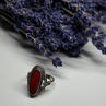 925 Sterling Silver Amber Ring Size 8