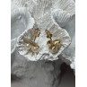 10K YELLOW GOLD PEARLS & DIAMONDS EARRINGS LENGTH 0.5 INCH