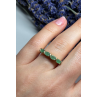 925 Sterling Silver Gold Plated Emerald Ring Size 7.5
