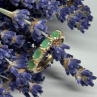 925 Sterling Silver Gold Plated Emerald Ring Size 7.5