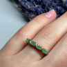 925 Sterling Silver Gold Plated Emerald Ring Size 7.5