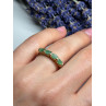 925 Sterling Silver Gold Plated Emerald Ring Size 7.5