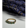 925 Sterling Silver Gold Plated Emerald Ring Size 7.5
