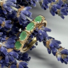 925 Sterling Silver Gold Plated Emerald Ring Size 7.5