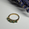925 Sterling Silver Gold Plated Emerald Ring Size 7.5