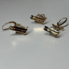 14K Yellow Gold Pearls Earrings & Pendant Skiing Snowmens ON Skis