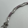 925 Sterling Silver Pink CZ 