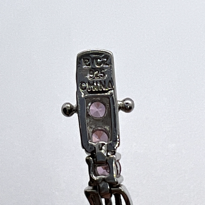 925 Sterling Silver Pink CZ 