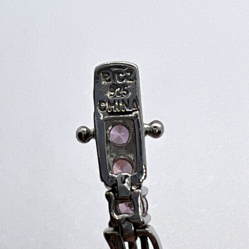 925 Sterling Silver Pink CZ 