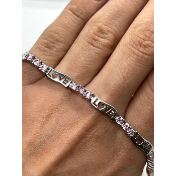 925 STERLING SILVER  PINK CZ 