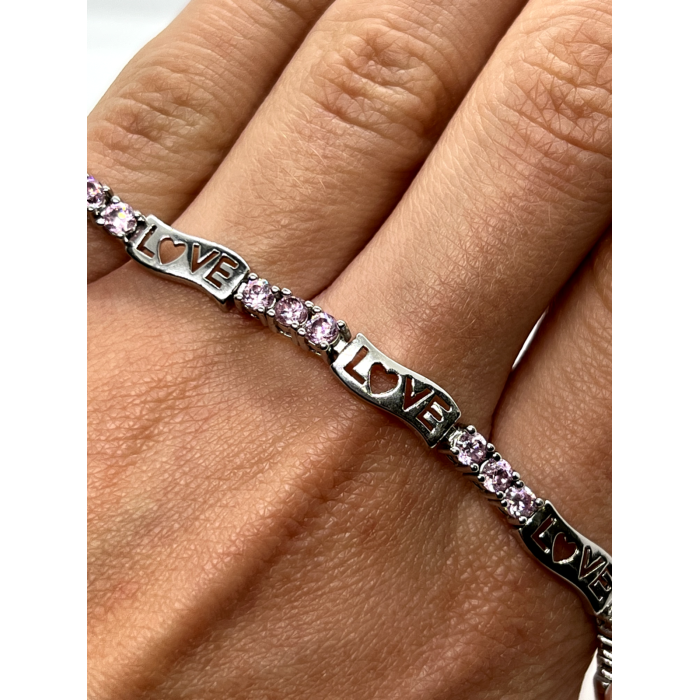 925 STERLING SILVER  PINK CZ 