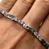925 Sterling Silver Pink CZ 
