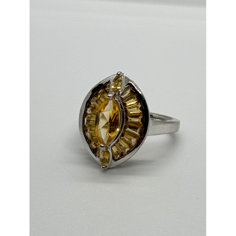 925 STERLING SILVER CITRINE RING SIZE 6.5