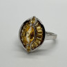 925 Sterling Silver Citrine Ring Size 6.5