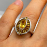 925 Sterling Silver Citrine Ring Size 6.5